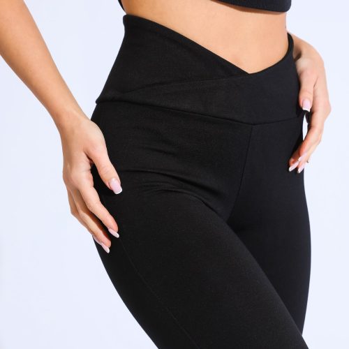 Essential Paris Legging W/ Crossover Waist - Black